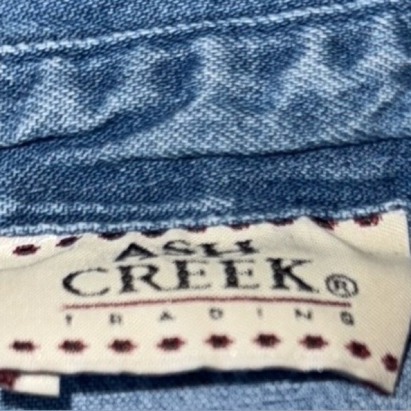 Ash Creek Trading Blue Fitted Button Down Shirt Notched Collar Western Women Top - Picture 2 of 10